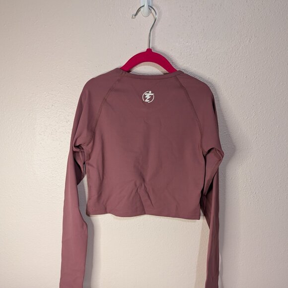 Fitness Crop Top - Women's High Performance Long Sleeve Athletic Shirt Sz Small - Picture 4 of 7